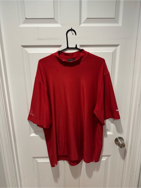 Nike Golf Other - Nike Golf Dri-Fit UV Mock Neck Shirt Mens Large Red Royal Oaks Country Club